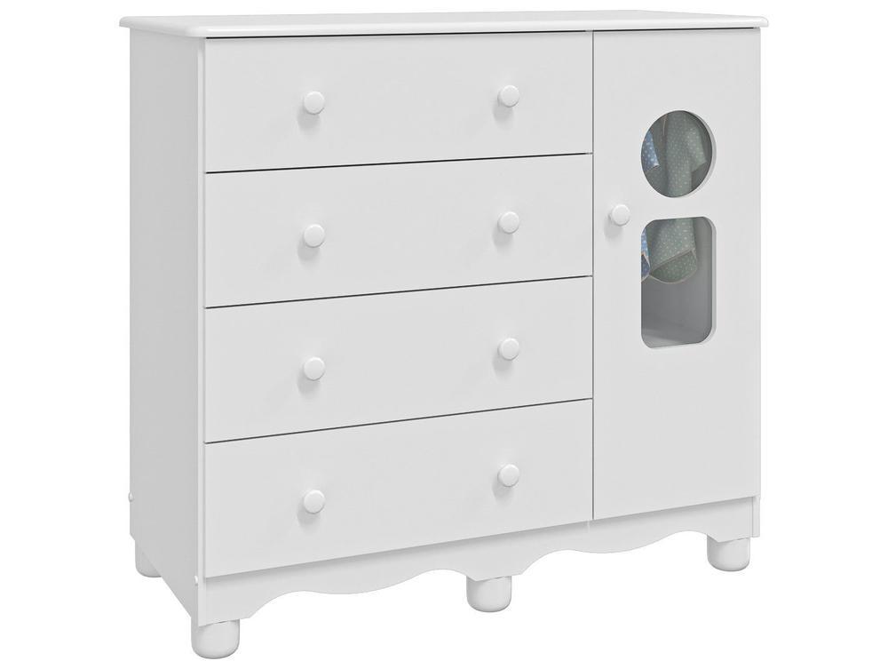 Cômoda de Bebê 4 Gavetas Moveis Peroba Ninho - 1