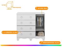 Cômoda de Bebê 4 Gavetas Moveis Peroba Ninho - 3