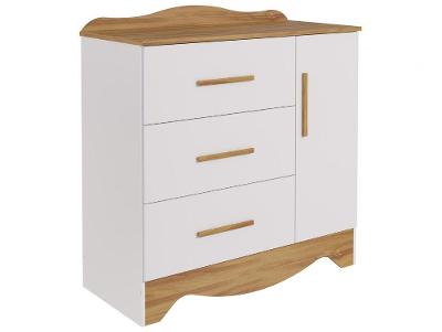 Cômoda de Bebê 3 Gavetas Moveis Peroba Harmonia