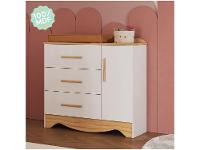 Cômoda de Bebê 3 Gavetas Moveis Peroba Harmonia