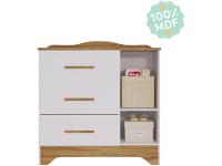 Cômoda de Bebê 3 Gavetas Moveis Peroba Harmonia - 6