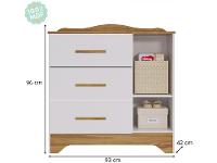 Cômoda de Bebê 3 Gavetas Moveis Peroba Harmonia - 8