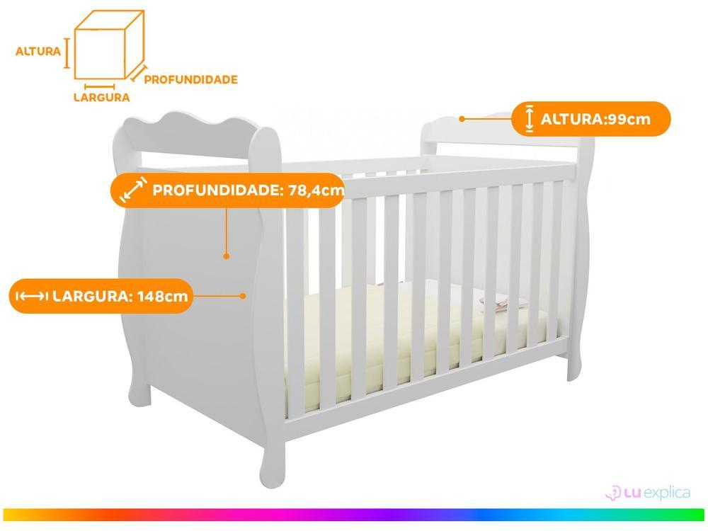 Berço Mini Cama Branco Moveis Peroba Ninho - 2