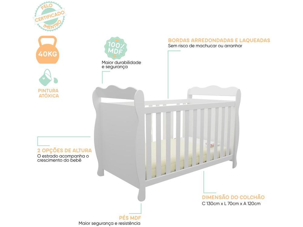 Berço Mini Cama Branco Moveis Peroba Ninho - 6