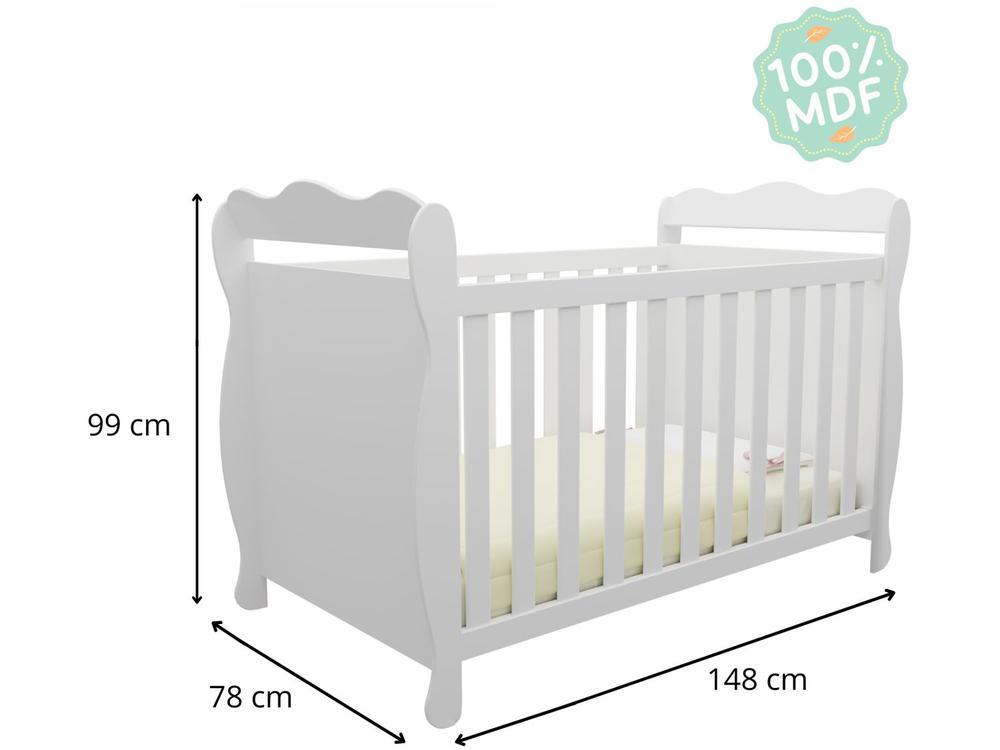 Berço Mini Cama Branco Moveis Peroba Ninho - 7