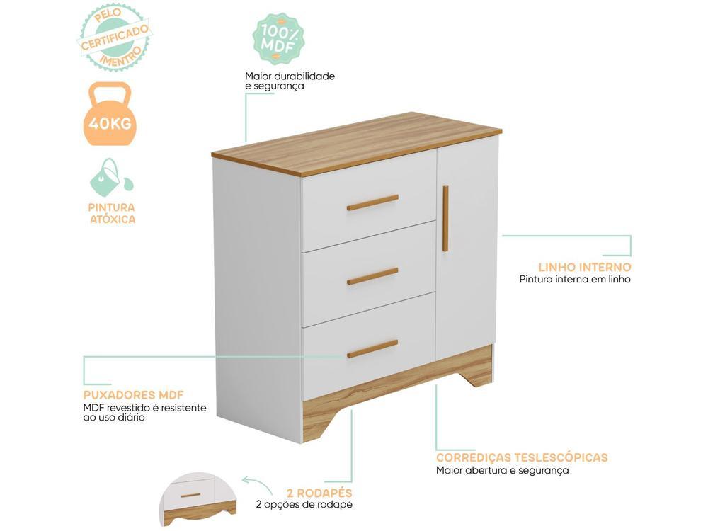 Cômoda Infantil 3 Gavetas Moveis Peroba Magia - 7