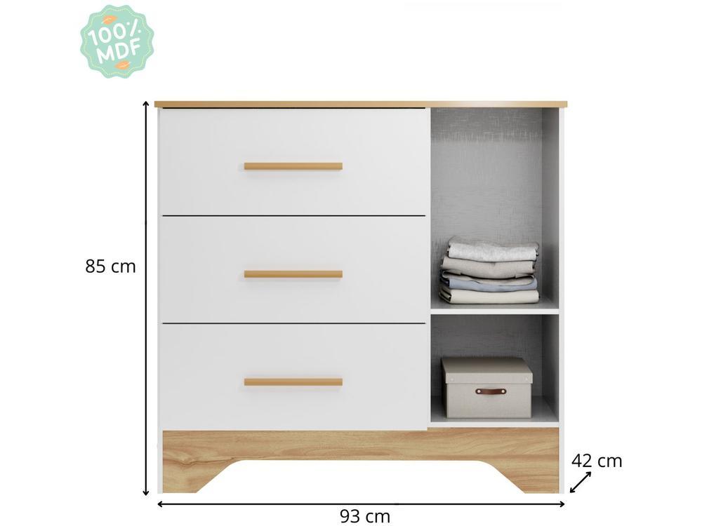 Cômoda Infantil 3 Gavetas Moveis Peroba Magia - 8