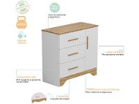 Cômoda Infantil 3 Gavetas Moveis Peroba Magia - 7