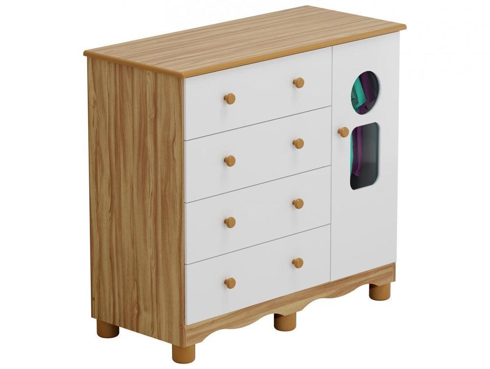 Cômoda de Bebê 4 Gavetas Moveis Peroba Ninho - 1