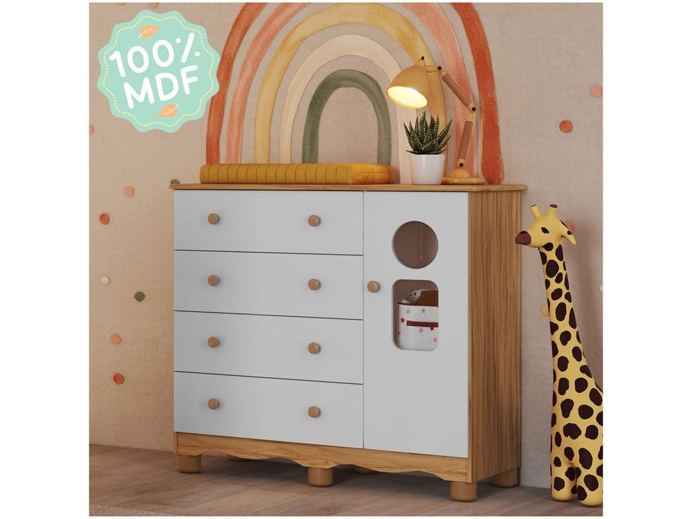 Cômoda de Bebê 4 Gavetas Moveis Peroba Ninho - 4