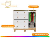 Cômoda de Bebê 4 Gavetas Moveis Peroba Ninho - 3