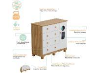 Cômoda de Bebê 4 Gavetas Moveis Peroba Ninho - 8