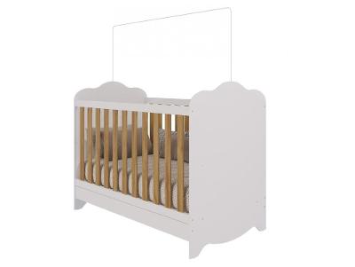 Berço Mini Cama Branco e Amêndoa Moveis Peroba Harmonia