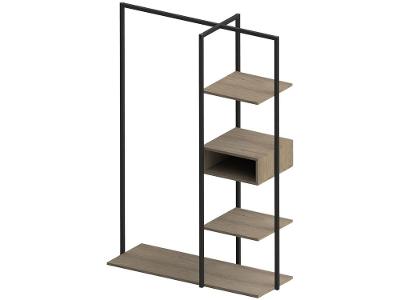 Arara de Roupas de Madeira Preto Multivisão Urbana