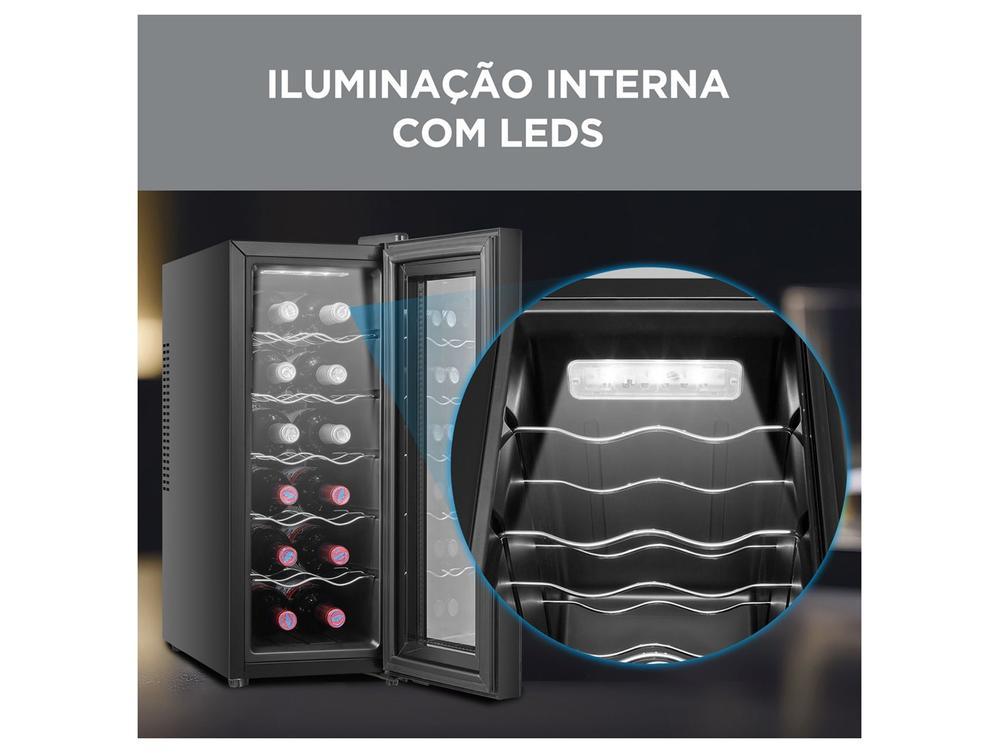 Adega Midea 12 Garrafas Preta com LED MDRW066FGGGL3 - 3