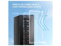 Adega Midea 12 Garrafas Preta com LED MDRW066FGGGL3 - 5