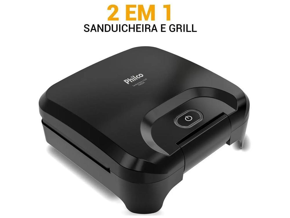 Sanduicheira Grill Philco Preta Antiaderente PGR25A 750W - 2