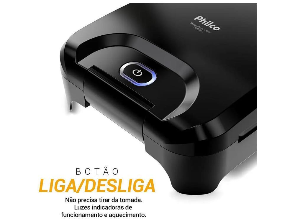 Sanduicheira Grill Philco Preta Antiaderente PGR25A 750W - 4
