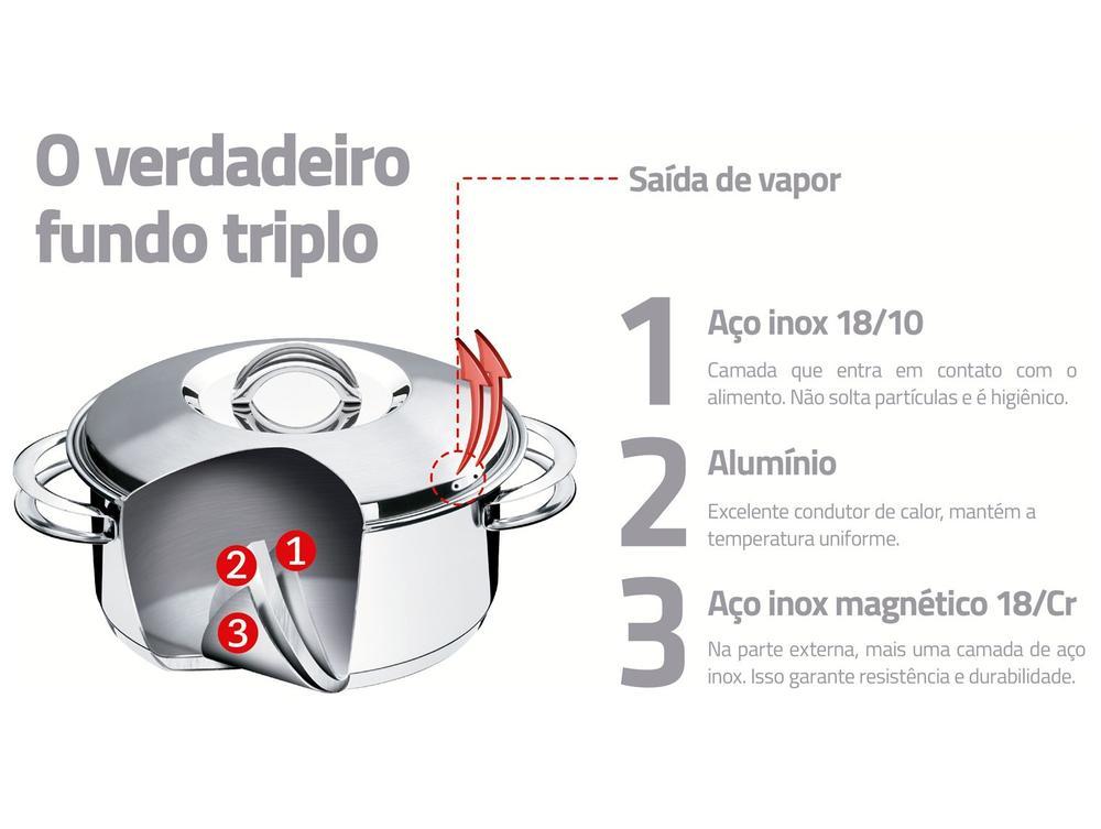 Jogo de Panelas Tramontina Inox Fundo Triplo 5 Peças Solar - 2