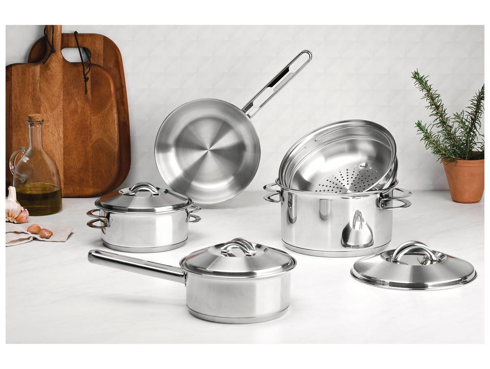 Jogo de Panelas Tramontina Inox Fundo Triplo 5 Peças Solar - 3