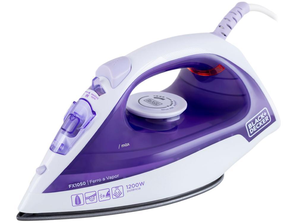 Ferro de Passar Roupa a Vapor e a Seco Black+Decker FX1050 Branco e Roxo - 1