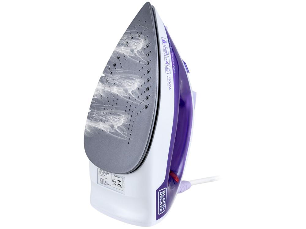 Ferro de Passar Roupa a Vapor e a Seco Black+Decker FX1050 Branco e Roxo - 6