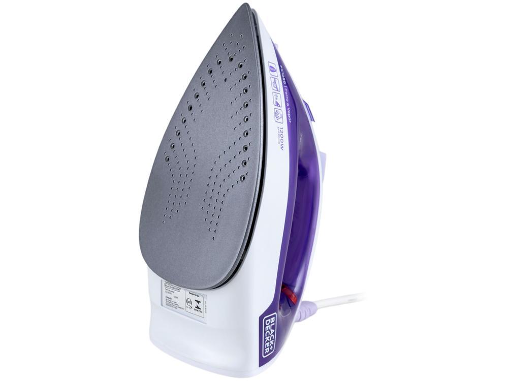 Ferro de Passar Roupa a Vapor e a Seco Black+Decker FX1050 Branco e Roxo - 7