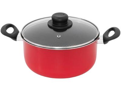 Caçarola Multiflon Antiaderente 26cm 6,3L Vermelho Gourmet