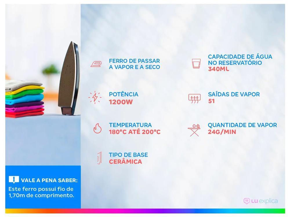 Ferro de Passar Roupa a Vapor e a Seco Black+Decker FX2550 Roxo e Branco - 2