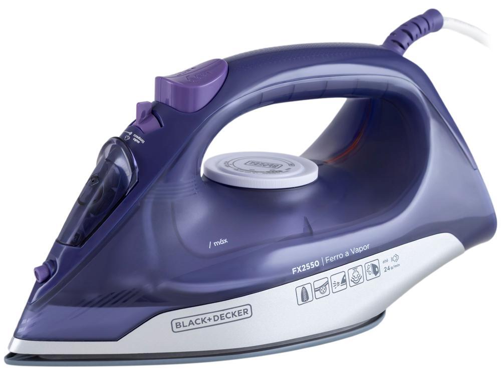 Ferro de Passar Roupa a Vapor e a Seco Black+Decker FX2550 Roxo e Branco - 1