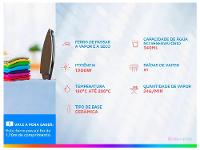 Ferro de Passar Roupa a Vapor e a Seco Black+Decker FX2550 Roxo e Branco - 2