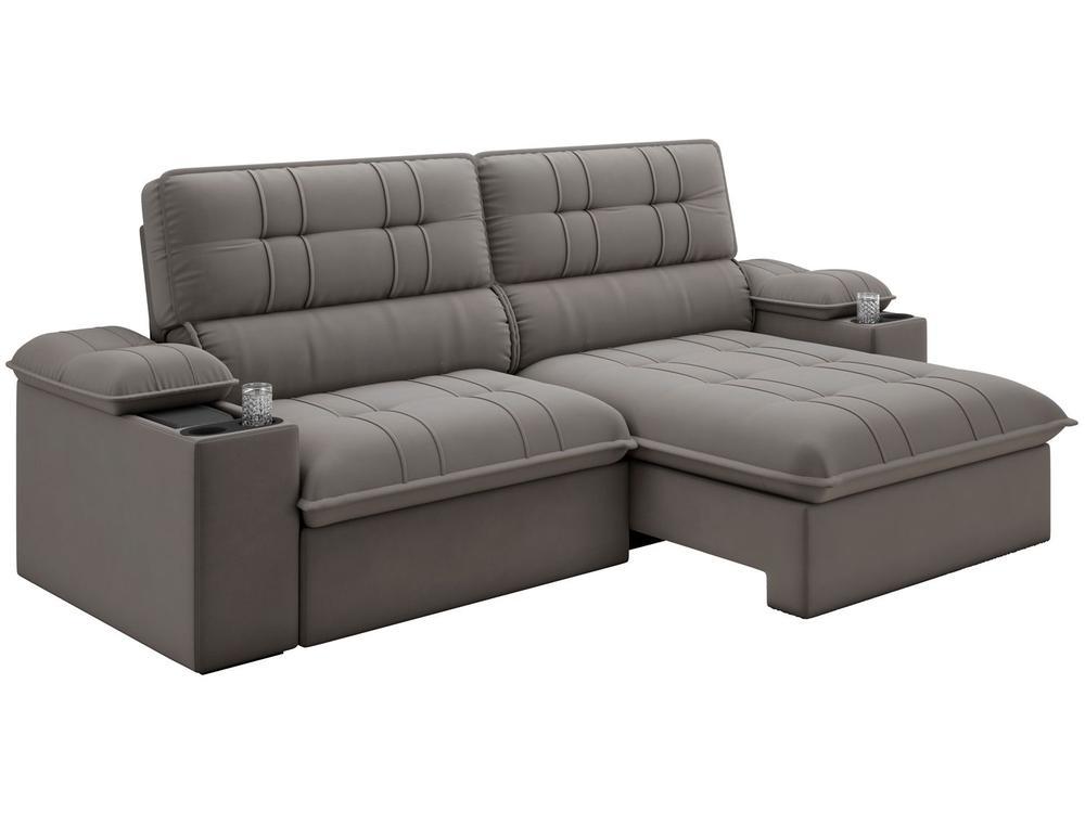 Sofá 2 Lugares Retrátil Reclinável Veludo Stanley Besthouse - 3