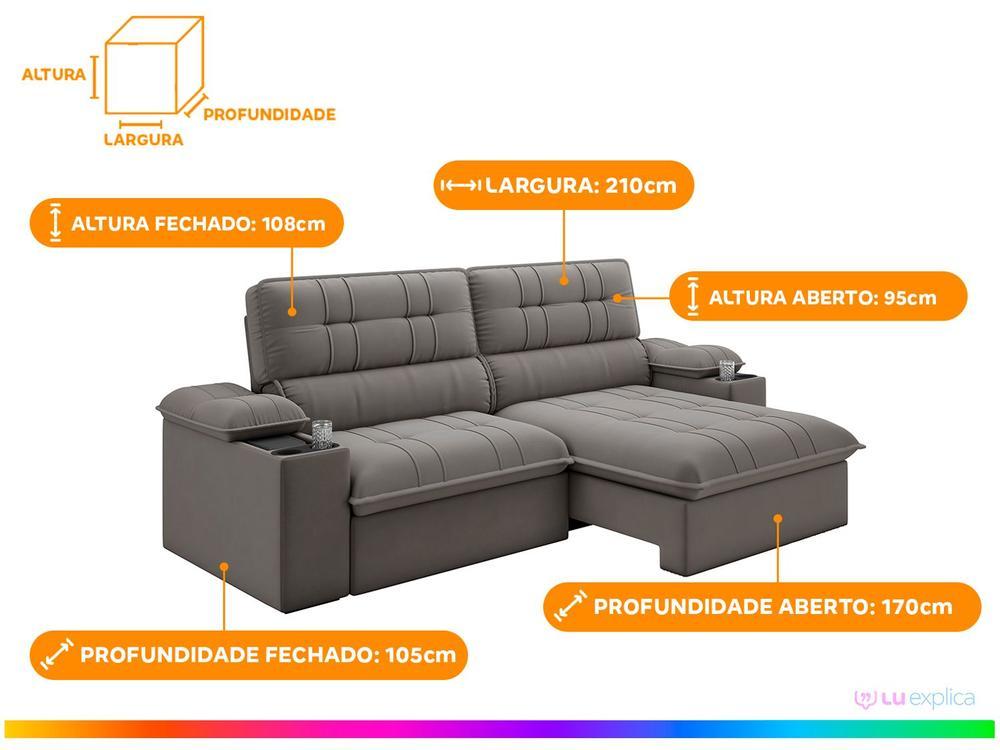 Sofá 2 Lugares Retrátil Reclinável Veludo Stanley Besthouse - 4