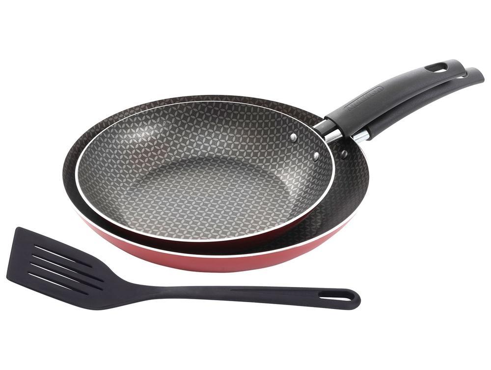 Frigideira Antiaderente Multiflon de Alumínio Gourmet Vermelho 18cm e 22cm - 1