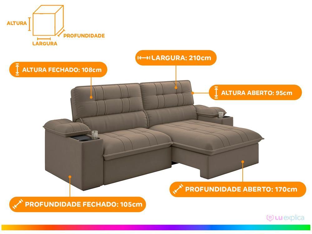 Sofá 2 Lugares Retrátil Reclinável Veludo Stanley Besthouse - 4