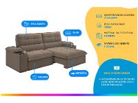 Sofá 2 Lugares Retrátil Reclinável Veludo Stanley Besthouse - 2