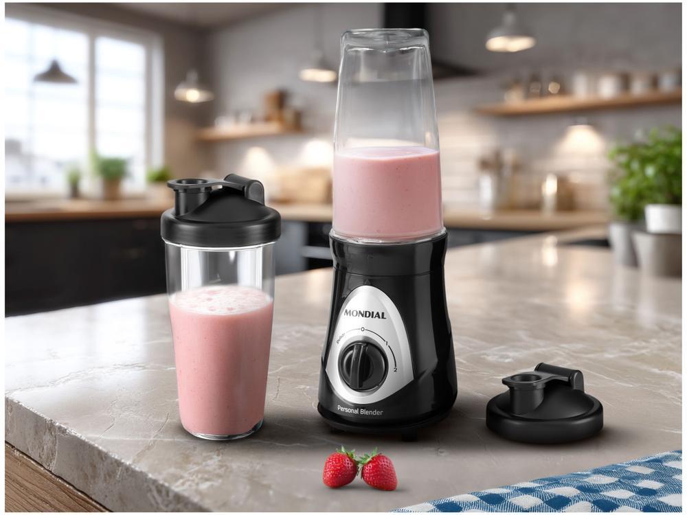 Liquidificador Mondial Personal Blender DG-01 2 Velocidades 300W Preto e Prata - 3