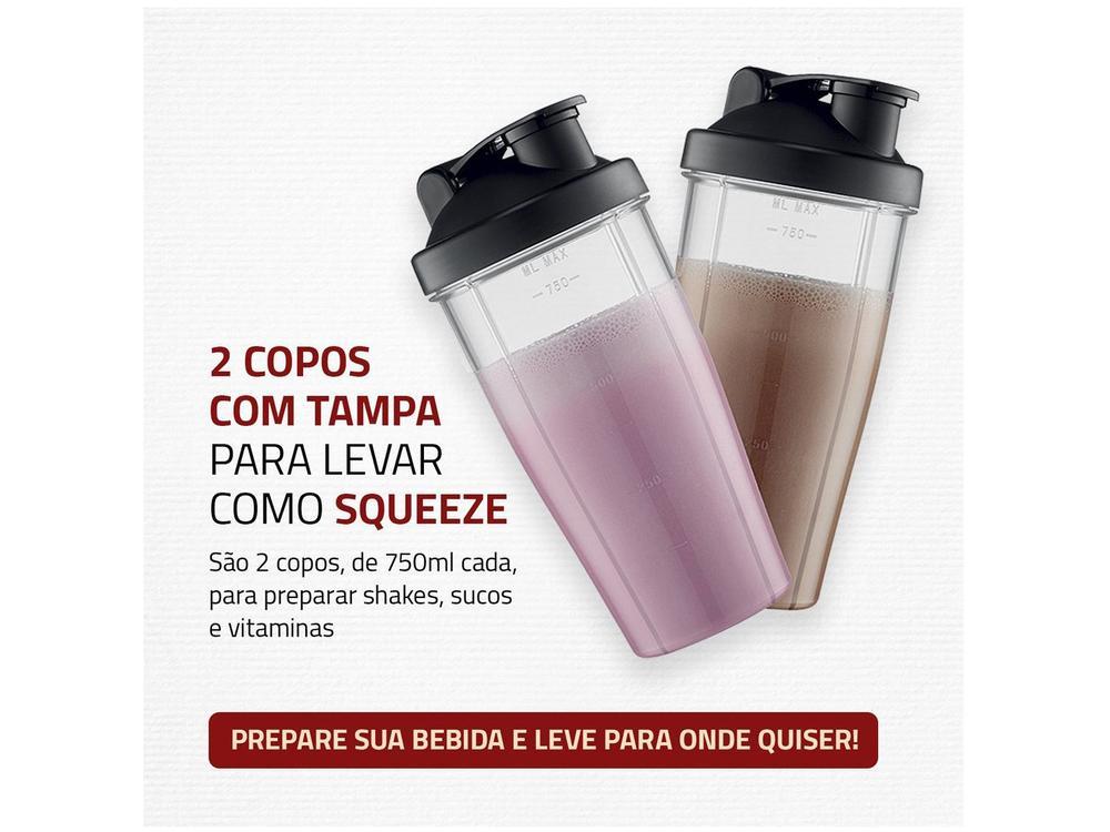 Liquidificador Mondial Personal Blender DG-01 2 Velocidades 300W Preto e Prata - 5