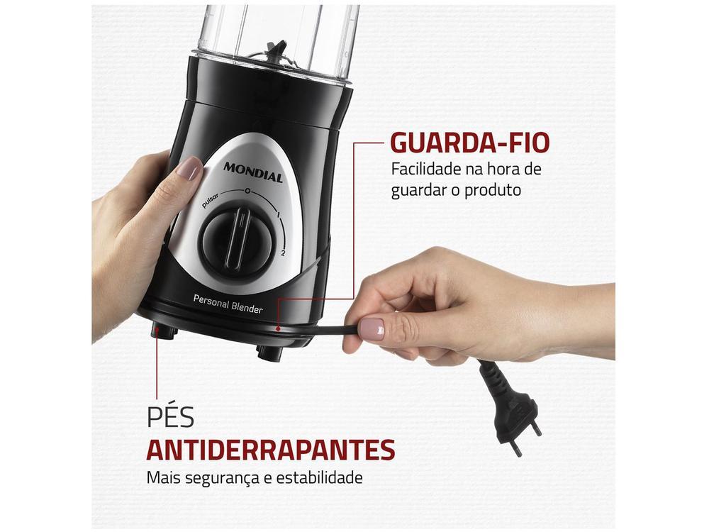 Liquidificador Mondial Personal Blender DG-01 2 Velocidades 300W Preto e Prata - 8