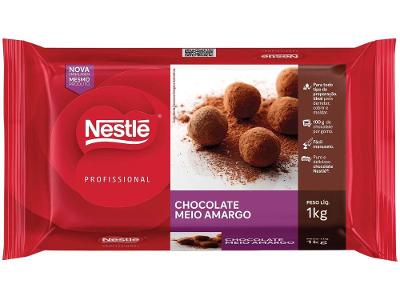Barra de Chocolate Profissional Chocolate Meio Amargo 1kg Nestle