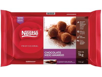 Barra de Chocolate Profissional Chocolate Meio Amargo 1kg Nestle