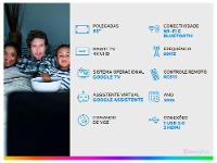 Smart TV 65" TCL 4K UHD QLED 65P7K Google TV AiPQ Google Assistente 3 HDMI 1 USB - 2