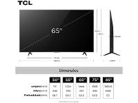 Smart TV 65" TCL 4K UHD QLED 65P7K Google TV AiPQ Google Assistente 3 HDMI 1 USB