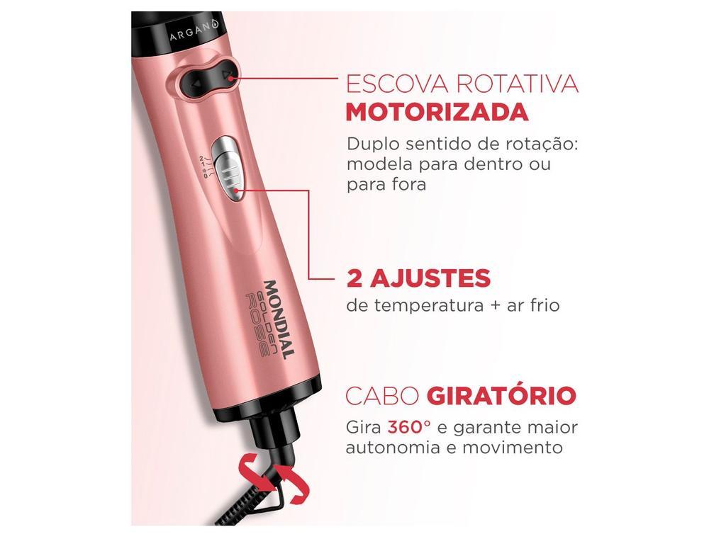 Escova Rotativa Mondial Golden Rose ER-12-GR 1000W Cerâmica com Argan - 4