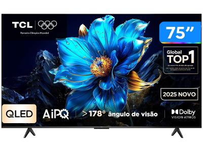 Smart TV 75" TCL 4K UHD QLED 75P7K Google TV AiPQ Google Assistente 3 HDMI 1 USB