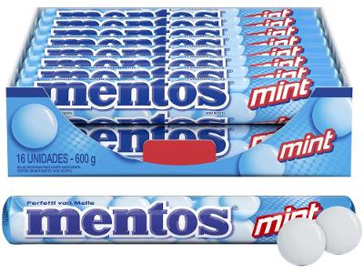 Bala Mastigável Mentos Mint Display 16 Unidades