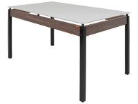 Mesa de Jantar de Aço com Madeira e Tampo de Vidro 6 Cadeiras Retangular Ciplafe Panamá - 5