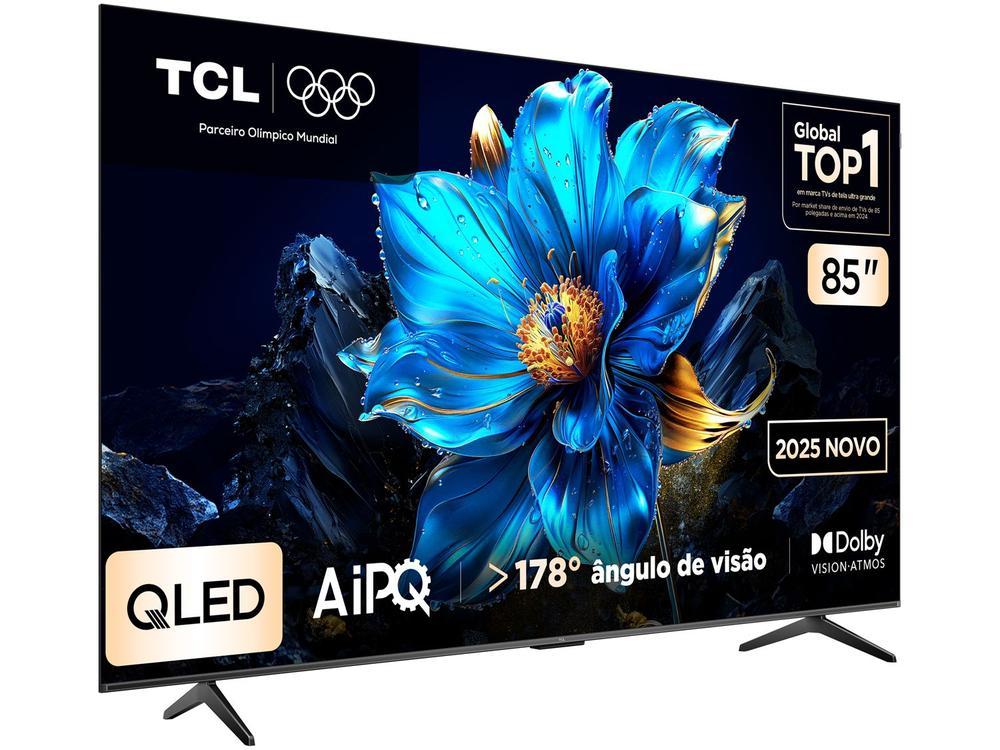 Smart TV 85" TCL 4K UHD QLED 85P7K Google TV AiPQ Google Assistente 3 HDMI 1 USB - 3