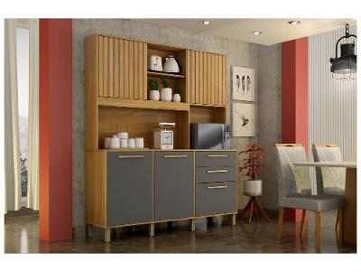 Cozinha Compacta Valdemóveis Diamante 5 Portas 2 Gavetas