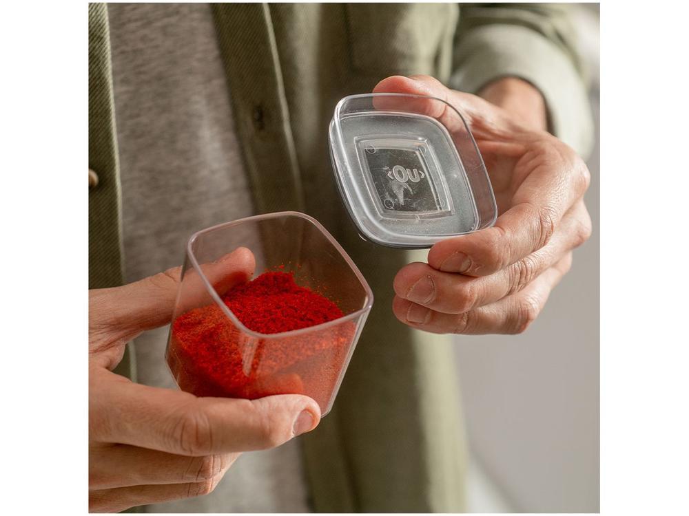 Porta-Mantimentos de Plástico Hermético Retangular 150ml Ou Block - 5